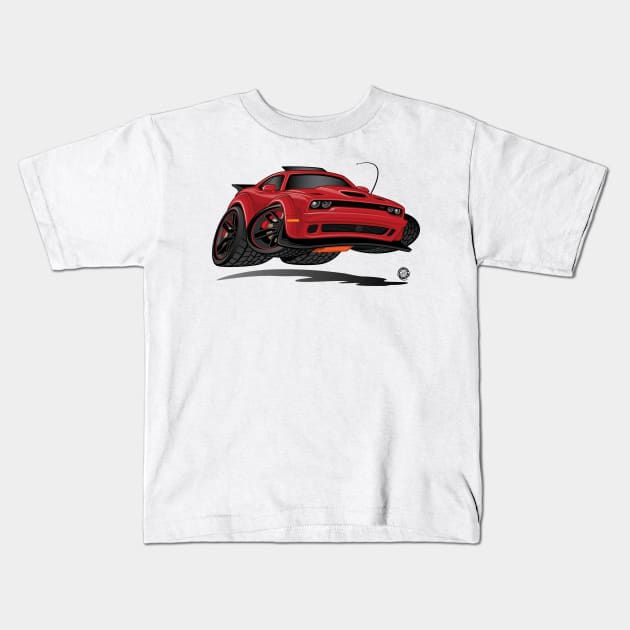 Dodge Challenger R/T Scat Pack Widebody Kids T-Shirt by Goin Ape Studios